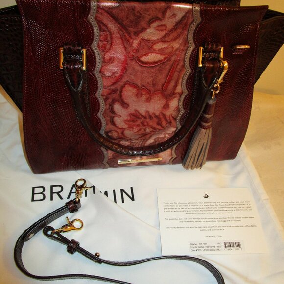 Brahmin  Priscilla  Red Verona Satchel - Picture 9 of 11